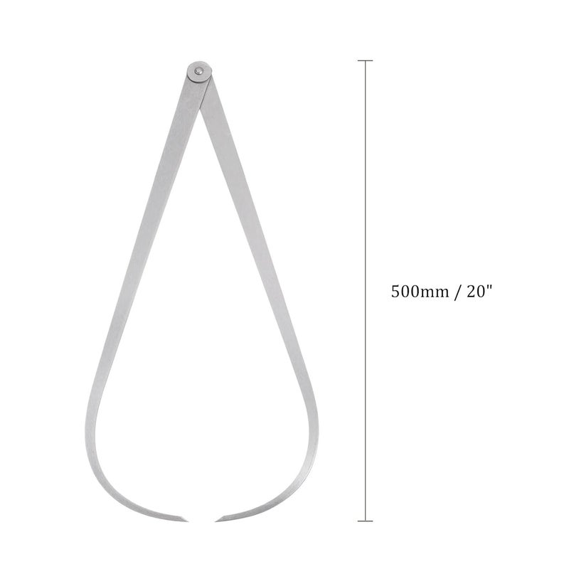Kozelo Firm Joint Outside Caliper - [20 Inch] Stainless Metal Firm Friction Joint Measurement Tool for Size Measuring Use, Silver Tone - Image 3